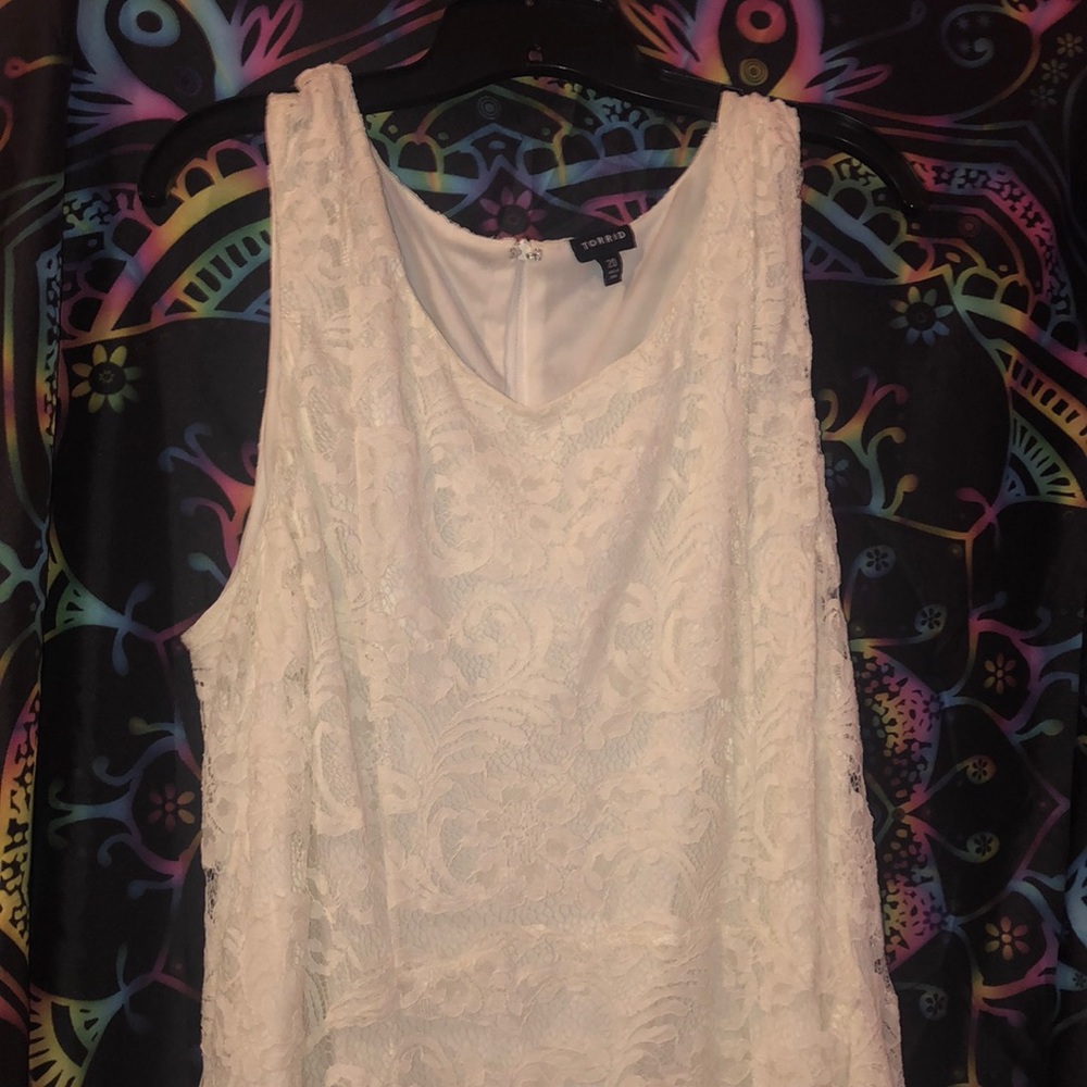 Torrid White Lace tank dress, never worn